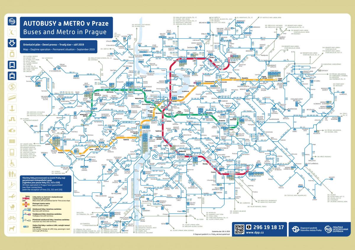 Mapa de la estación de autobuses de Praga