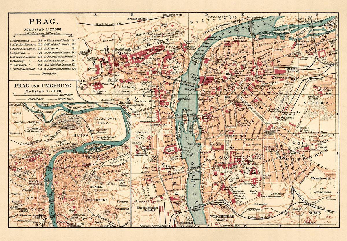 Mapa histórico de Praga