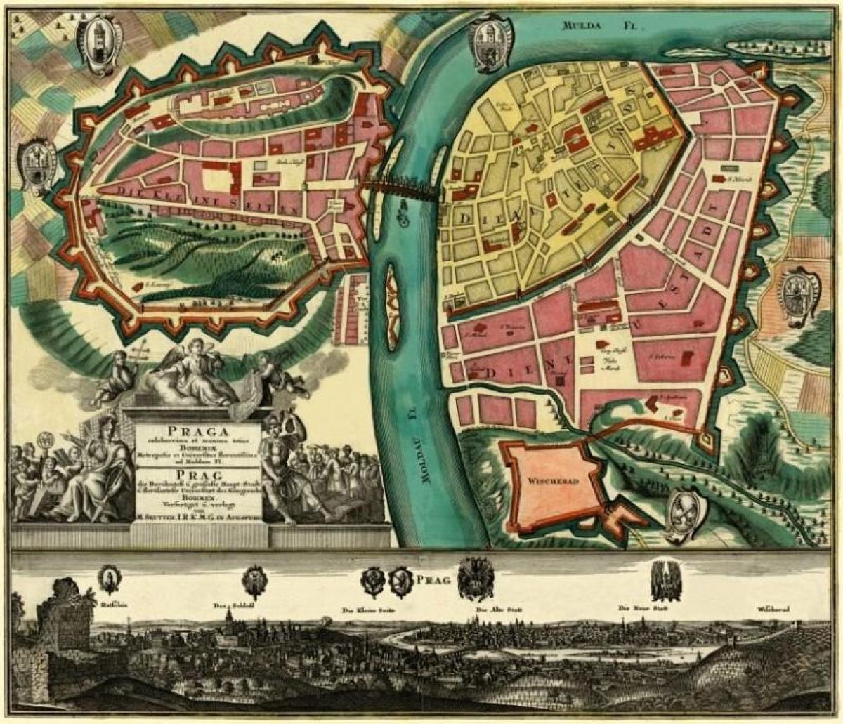 Mapa antiguo de Praga
